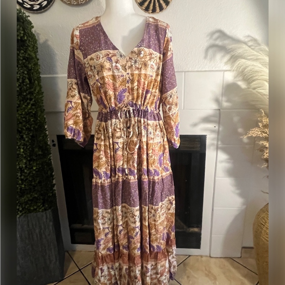 City Chic Purple and Brown Maxi Dress